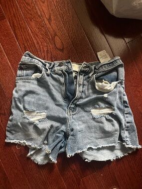 Abercrombie & Fitch Light Blue Distressed Denim Cutoff Shorts